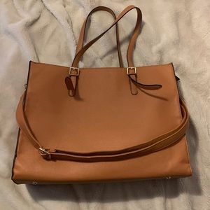 Faux leather laptop bag